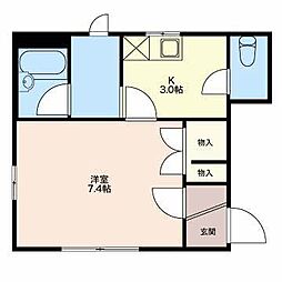 メゾンアプリコット 1Kの間取図画像
