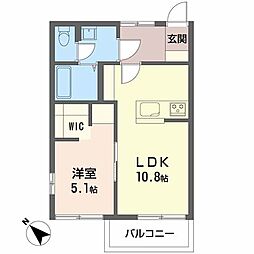 フレグランスハッピーTENA 1LDKの間取図画像