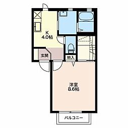 マストタウン出川B 1Kの間取図画像