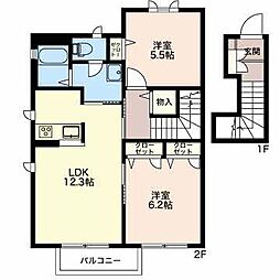 シャーメゾン88 2LDKの間取図画像
