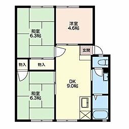 サンビレッジ赤羽A 3DKの間取図画像