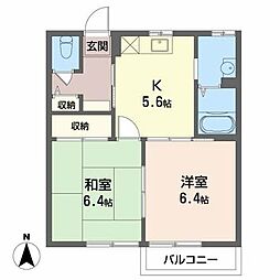ドルフ野口1 1LDKの間取図画像