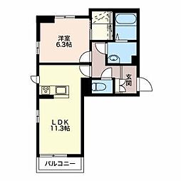 丸花見壱号館 1LDKの間取図画像