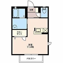ラフィネ西脇N ワンルームの間取図画像