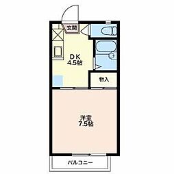 オリンピア川中島 1DKの間取図画像
