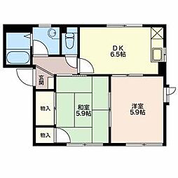 フレグランス大原 2DKの間取図画像