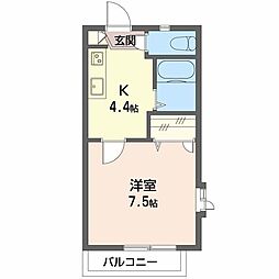 フレグランスしんG 1Kの間取図画像