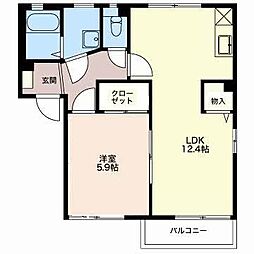 コーポ・サン・フェスタ 1LDKの間取図画像