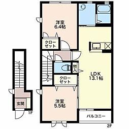 マーククォーレA 2LDKの間取図画像