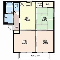 プレシアスコートC 3DKの間取図画像
