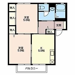エイトフレグランス 2Kの間取図画像