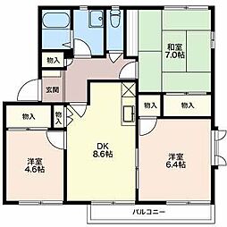 フレグランスアイビー 2階3DKの間取り