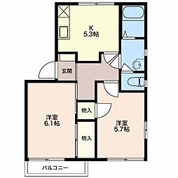 エステートこやまSE 2Kの間取図画像
