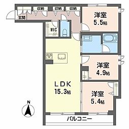 カルムメゾン 3LDKの間取図画像