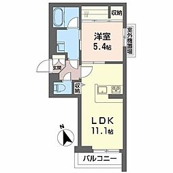 グラン　ロフォス　（Ｇｒａｎ　Ｒｏｆｏｓｕ） 2階1LDKの間取り