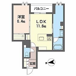 ヴェスプッチ（ＶＥＳＰＵＣＣＩ） 2階1LDKの間取り