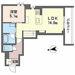 ヴェスプッチ（ＶＥＳＰＵＣＣＩ） 2階1LDKの間取り