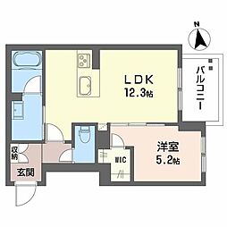 シャーメゾン　アトリエール 1階1LDKの間取り