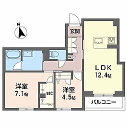 アンティーム(Intime) 2LDKの間取図画像