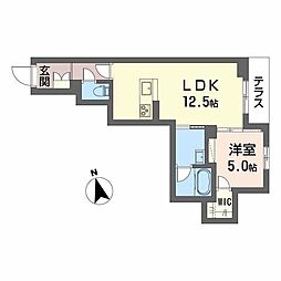 アンティーム(Intime) 1LDKの間取図画像