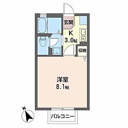 セジュール加島町 1Kの間取図画像