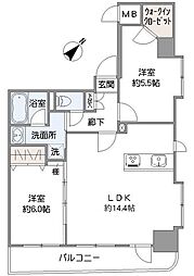 レーベンハイム大塚参番館 2LDKの間取図画像