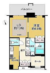 グラングリーン大阪 THE NORTH RESIDENCE 1LDKの間取図画像