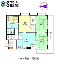 ハイム屋敷前 404号室 ｜ 群馬県高崎市上並榎町（賃貸マンション3DK・4階・68.29㎡） その2