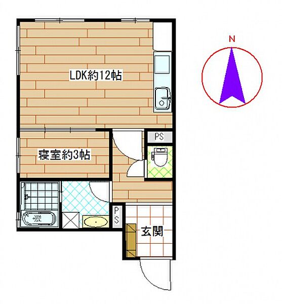 ルグランフォート ｜群馬県高崎市問屋町西２丁目(賃貸アパート1LDK・2階・40.54㎡)の写真 その2