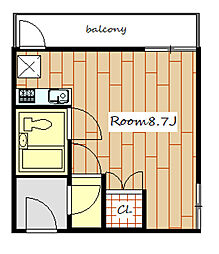 第3山田ビル ワンルームの間取図画像