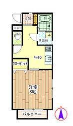 和雅家　壱番館 2階1Kの間取り