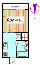 ハイツゆあーず 3階1Kの間取り