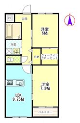 グラン3 2LDKの間取図画像