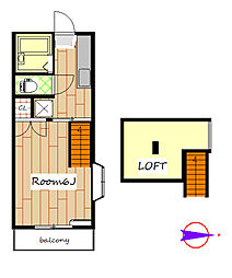 ult.lasept 1Kの間取図画像