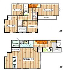 高崎市芝塚町戸建て 2階4LDKの間取り