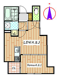 K・グランデ倉賀野 1階1LDKの間取り