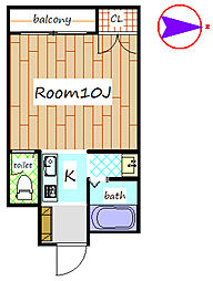 クオリティハイツ ワンルームの間取図画像