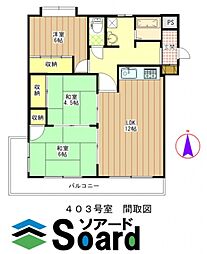 ハイム屋敷前 3LDKの間取図画像