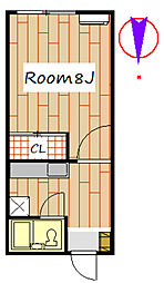 ミヤマハイツ1 1DKの間取図画像