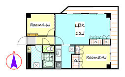エルグランドレジデンス 2LDKの間取図画像