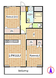 ライフォート 2SLDKの間取図画像