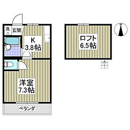 リバティータウンS 1Kの間取図画像