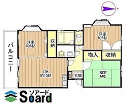 メゾンパステルW 3LDKの間取図画像