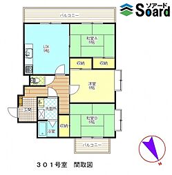 ハイム屋敷前 3LDKの間取図画像