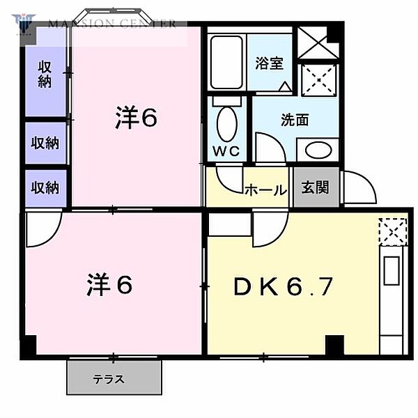 プラドール茜I ｜新潟県新潟市東区上木戸4丁目(賃貸アパート2DK・1階・44.30㎡)の写真 その2