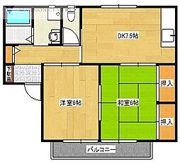 グランシャリオ 2DKの間取図画像