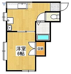 シティキャスル 1DKの間取図画像