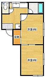 アプリコット寺山 2Kの間取図画像