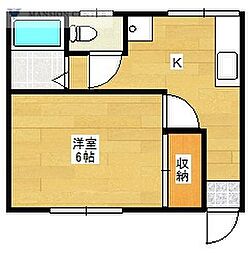 メゾン星山 1Kの間取図画像
