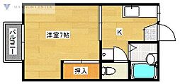 コーポやちよ 1Kの間取図画像